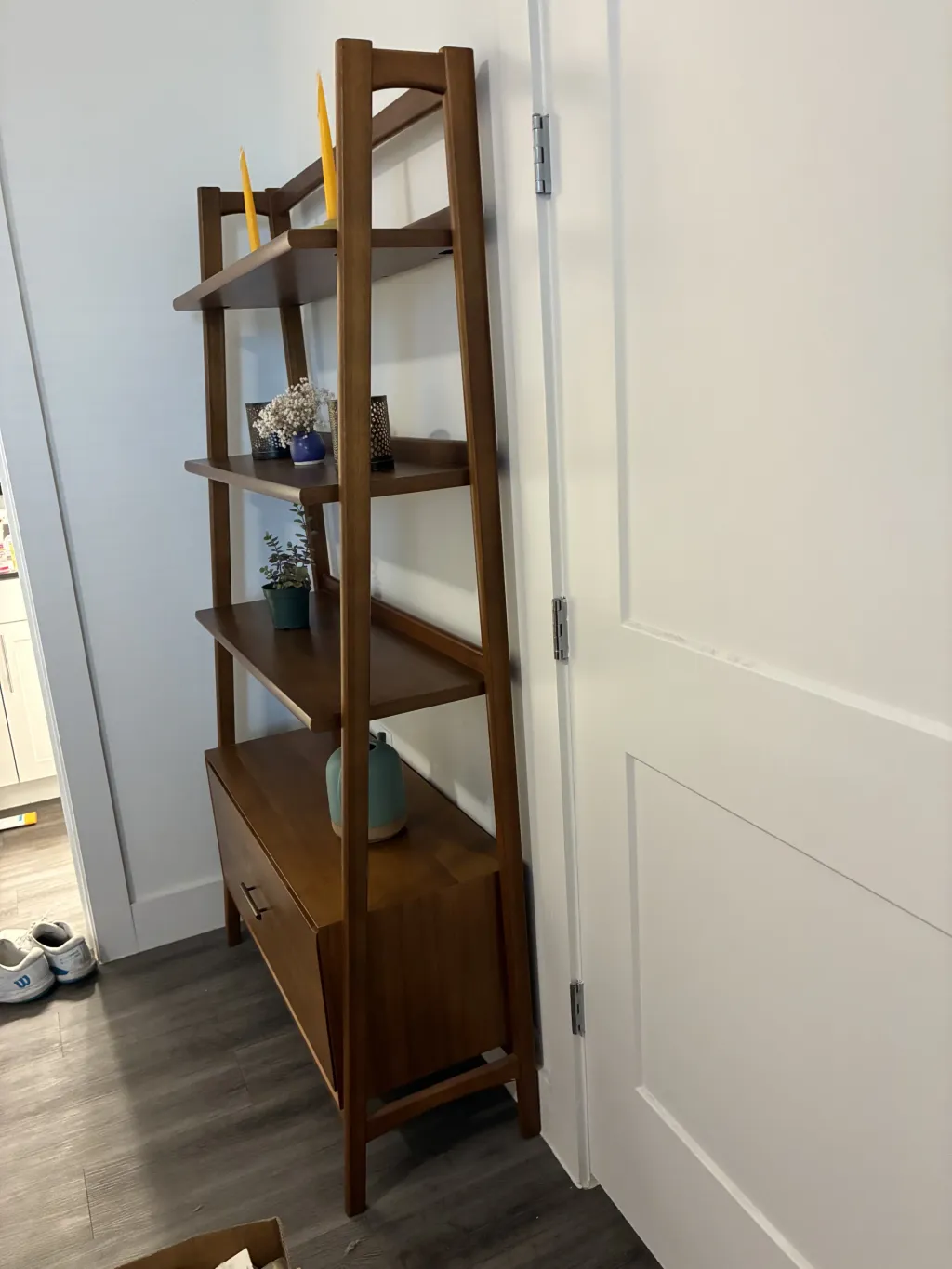 Photo 2 of West Elm mid-century 38” bookshelf, wide tower, acorn