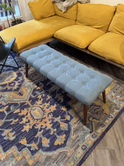 Photo of Wayfair blue ottoman