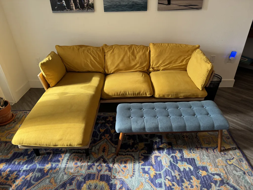 Photo 2 of Floyd birch saffron 3-seater + chaise sofa